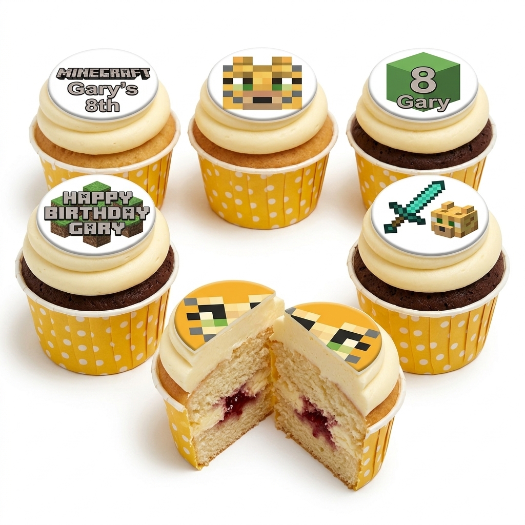 Minecraft Birthday Cupcakes