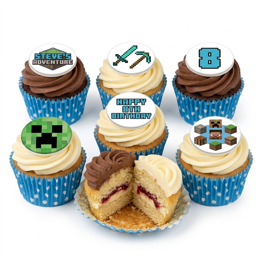 Minecraft Birthday Cupcakes | Custom Age & Message