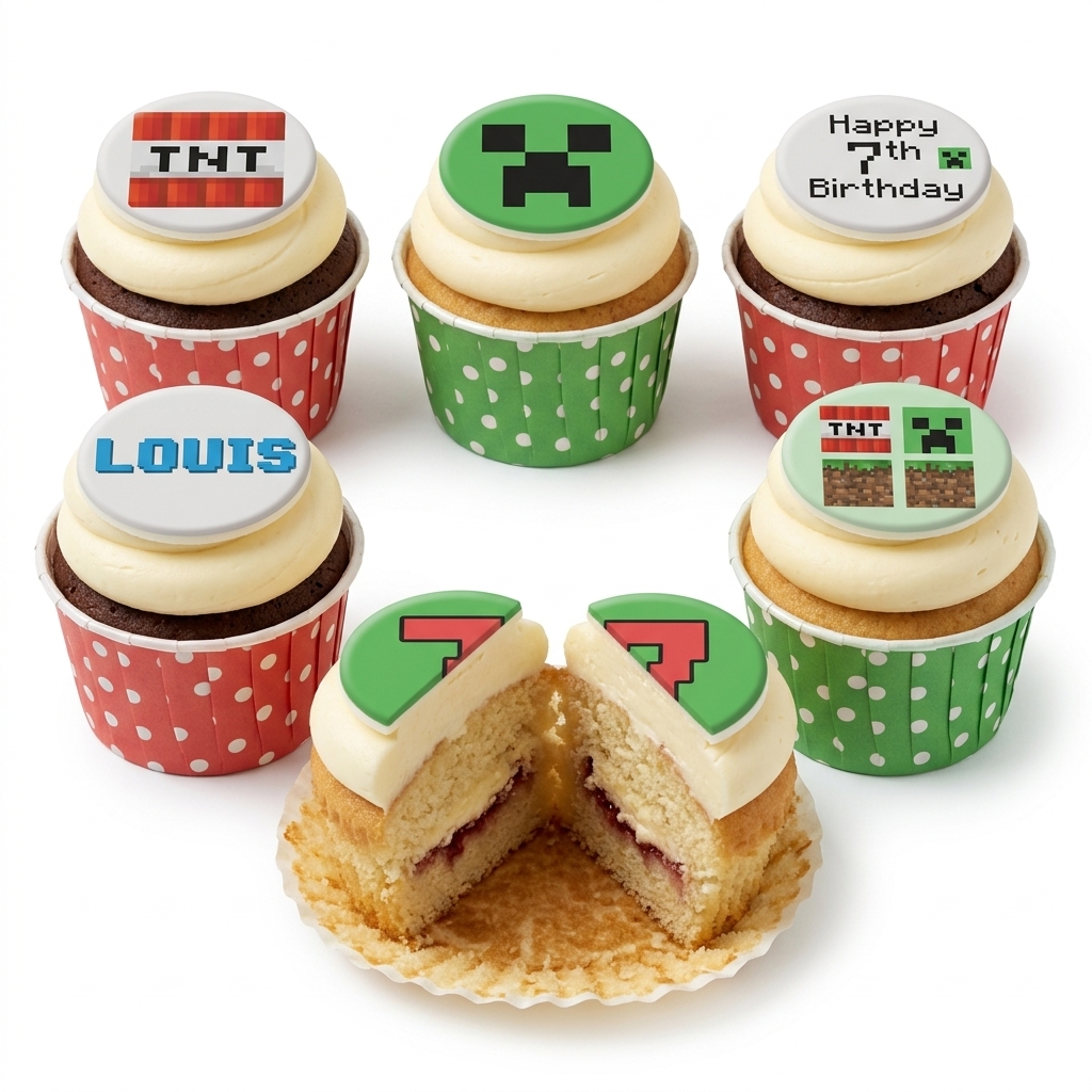 Personalised Minecraft Birthday Cupcakes