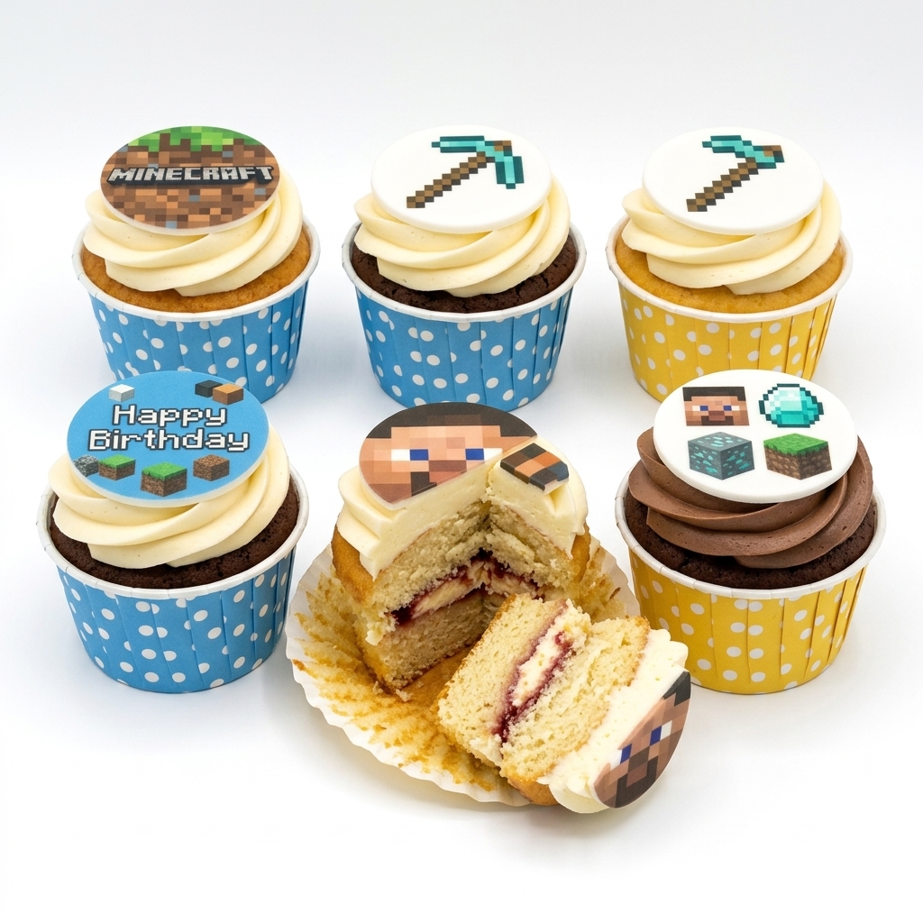 Minecraft Birthday Cupcakes