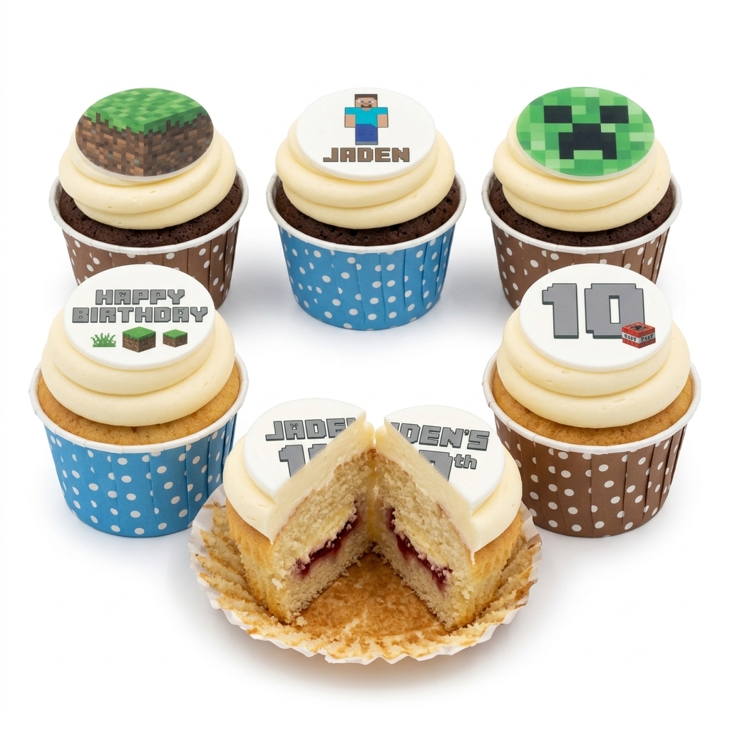 Minecraft Birthday Cupcakes
