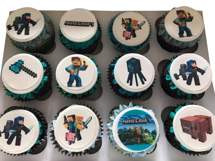 Minecraft Theme Cupcakes - Pack of 6