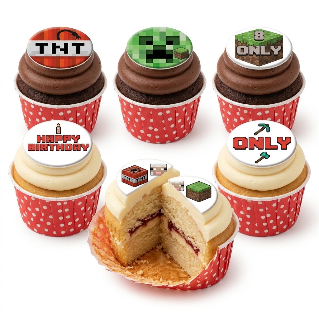 Minecraft Birthday Cupcakes