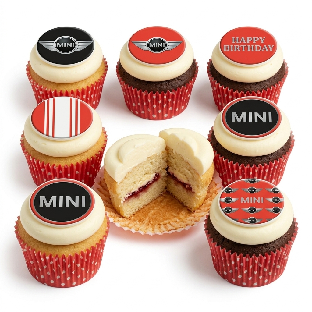 Mini Cooper Birthday Cupcakes