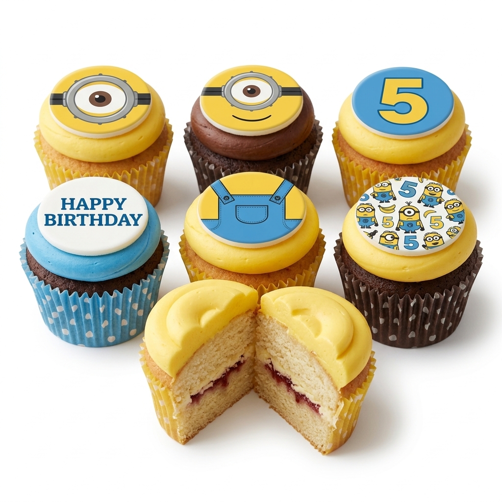 Minions Theme Birthday Cupcakes