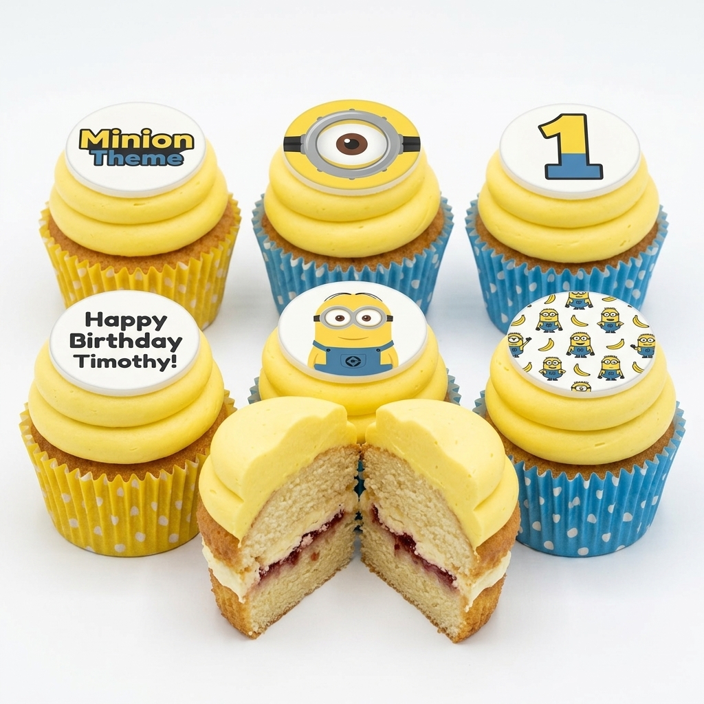 Minion Theme Birthday Cupcakes