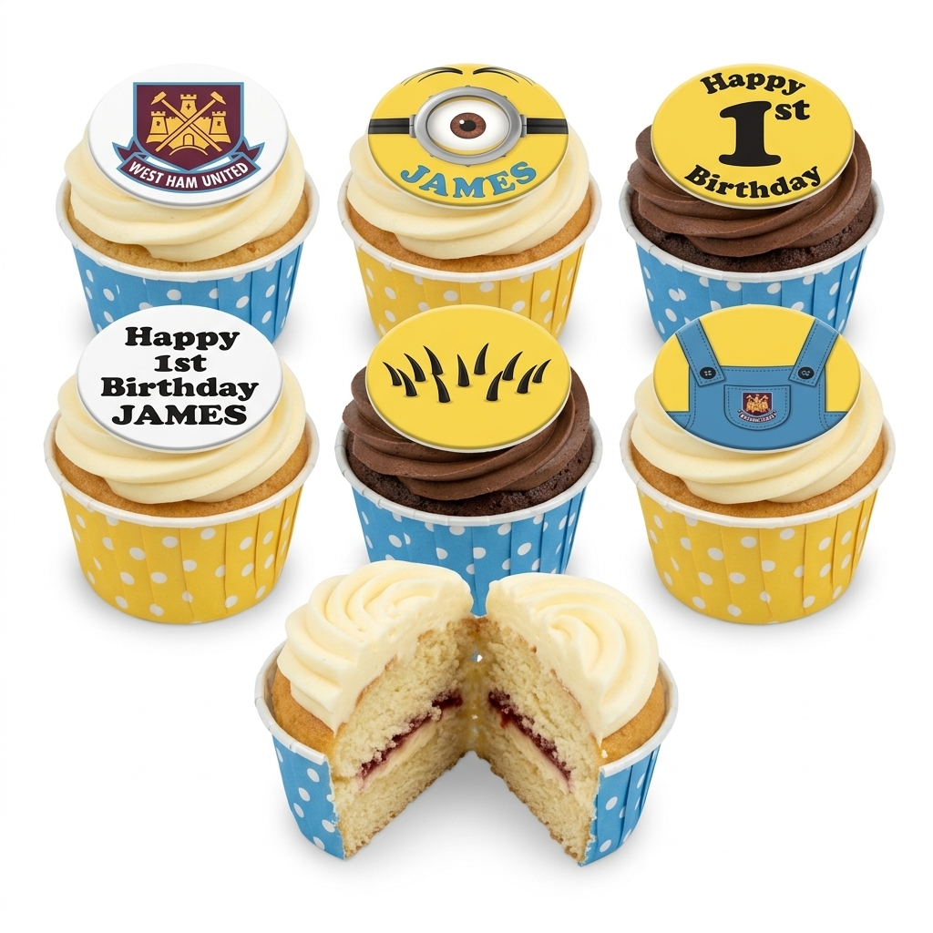 Minion & West Ham United Birthday Cupcakes