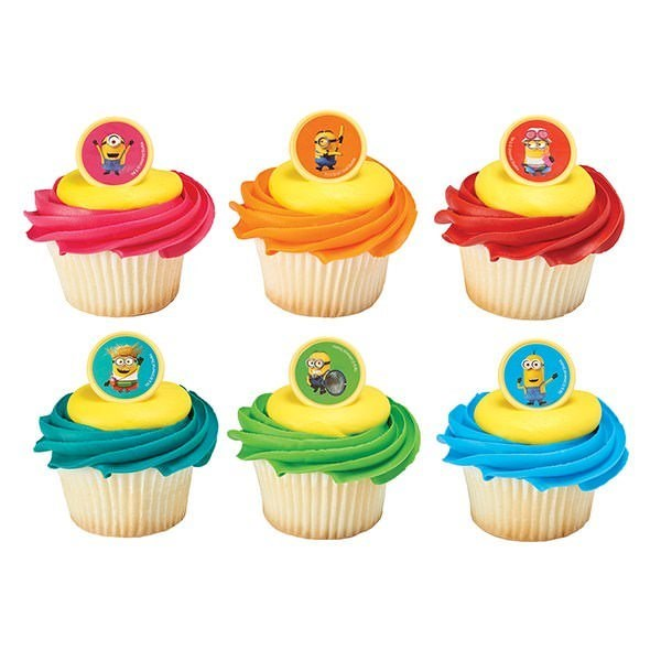 Minion Theme Cupcakes With Ring  - Pack of 6