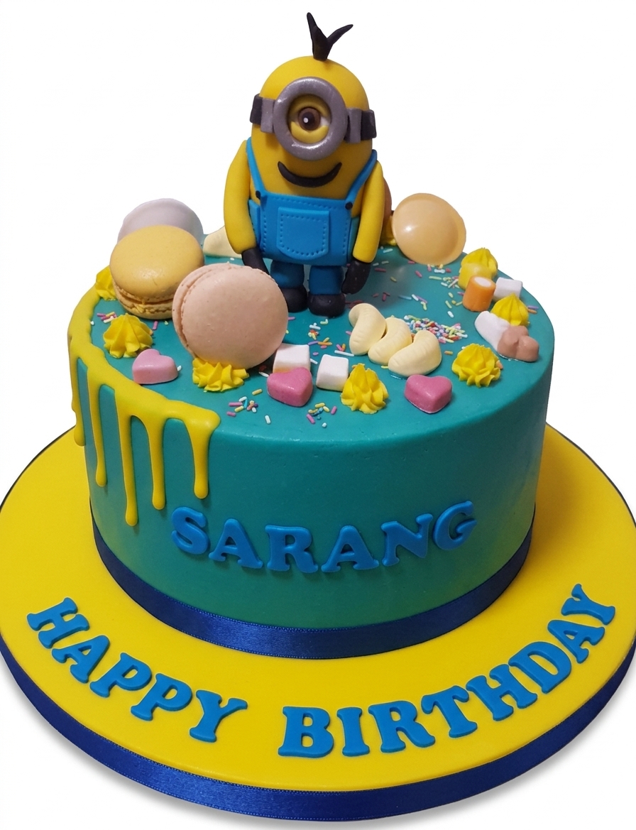 Minion Birthday Cake with Personalised Name