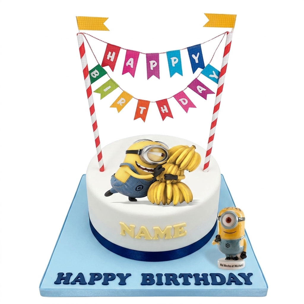 Minions Birthday Cake with Personalised Name