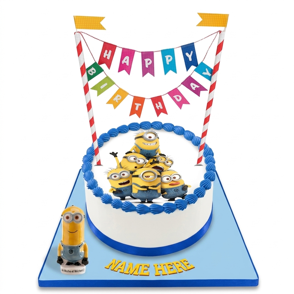 Minions Birthday Cake with Personalised Name