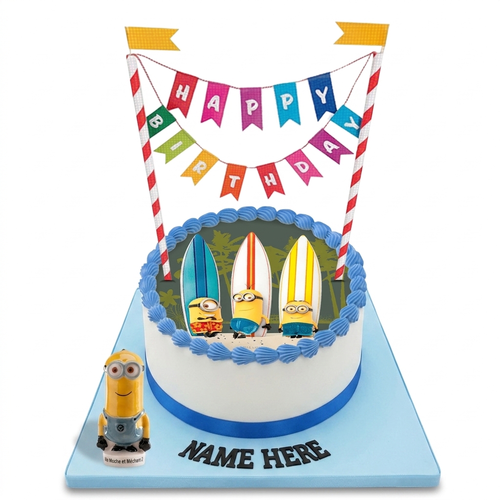 Minions Surfing Theme Birthday Cake