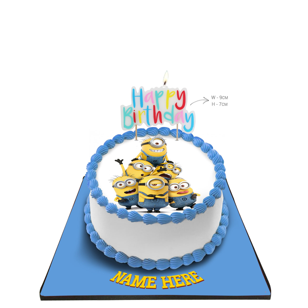 Minions Cake With Happy Birthday Candle