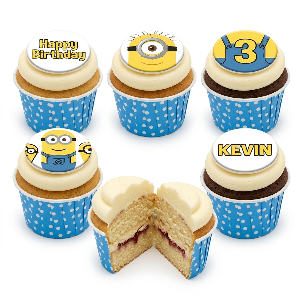 Minions Theme Birthday Cupcakes for Kids