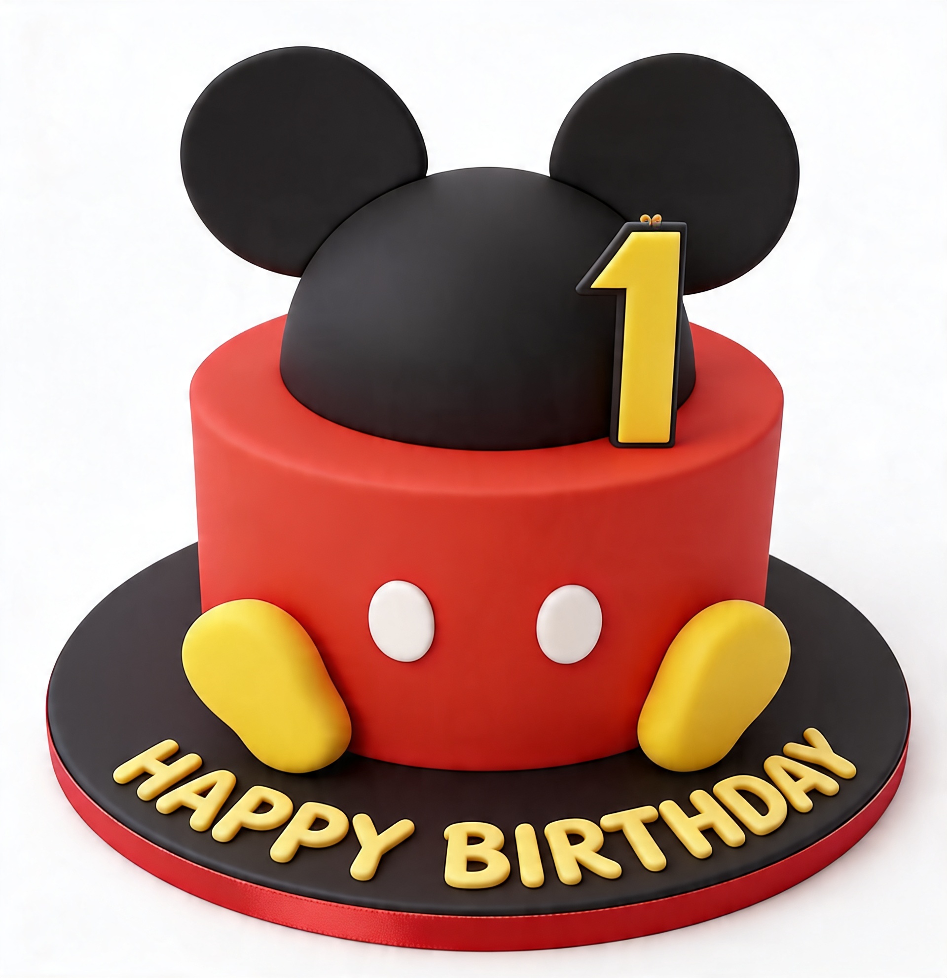 Mickey Mouse Birthday Cake with Custom Age