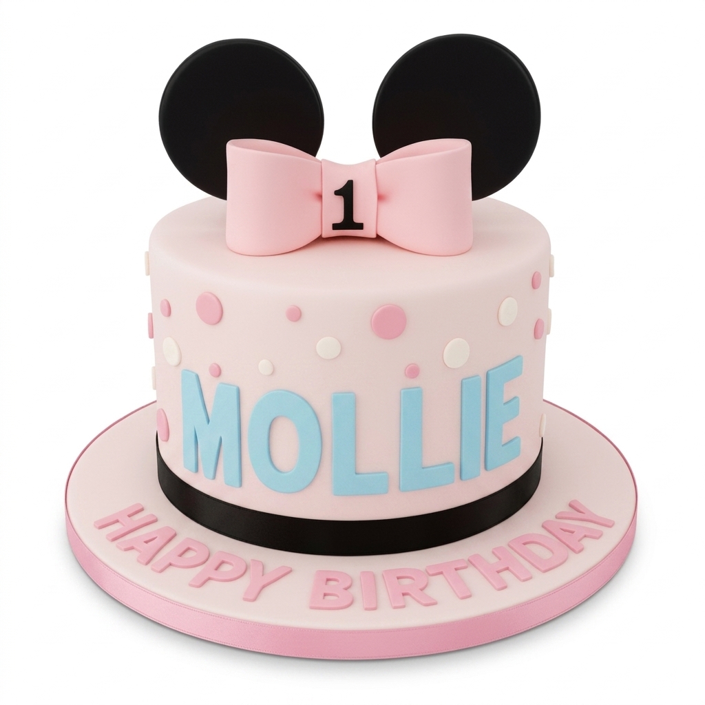 Minnie Mouse 1st Birthday Cake for Girls