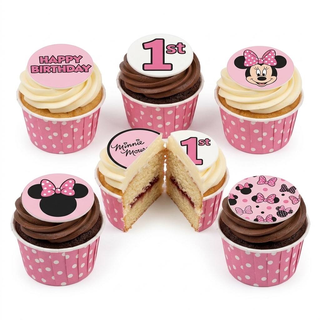 Minnie Mouse 1st Birthday Cupcakes