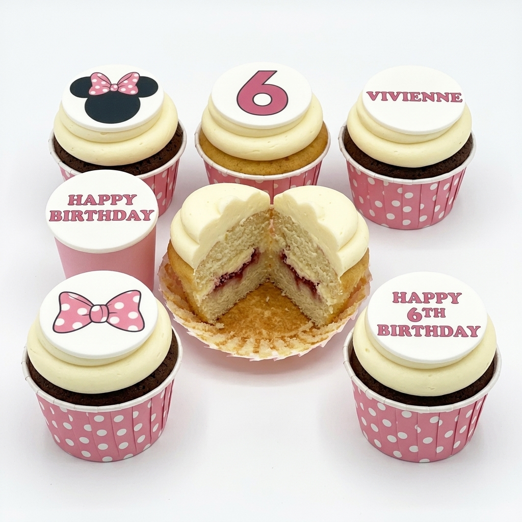 Minnie Mouse Birthday Cupcakes with Custom Age