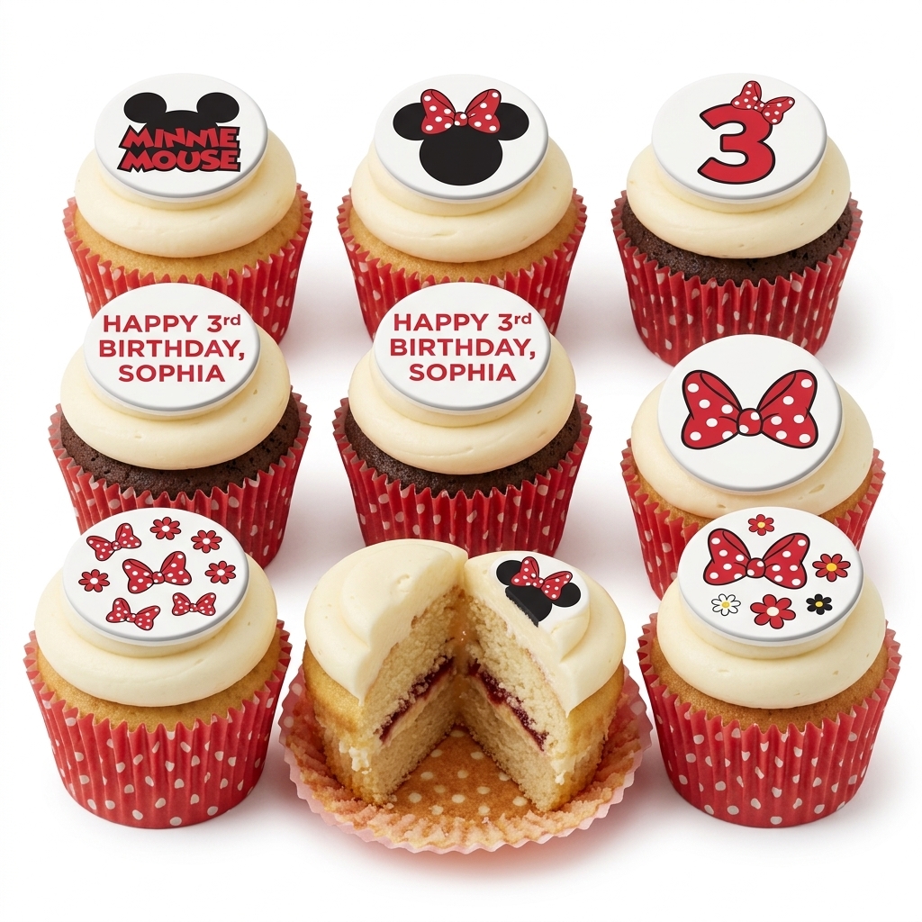 Minnie Mouse Birthday Cupcakes