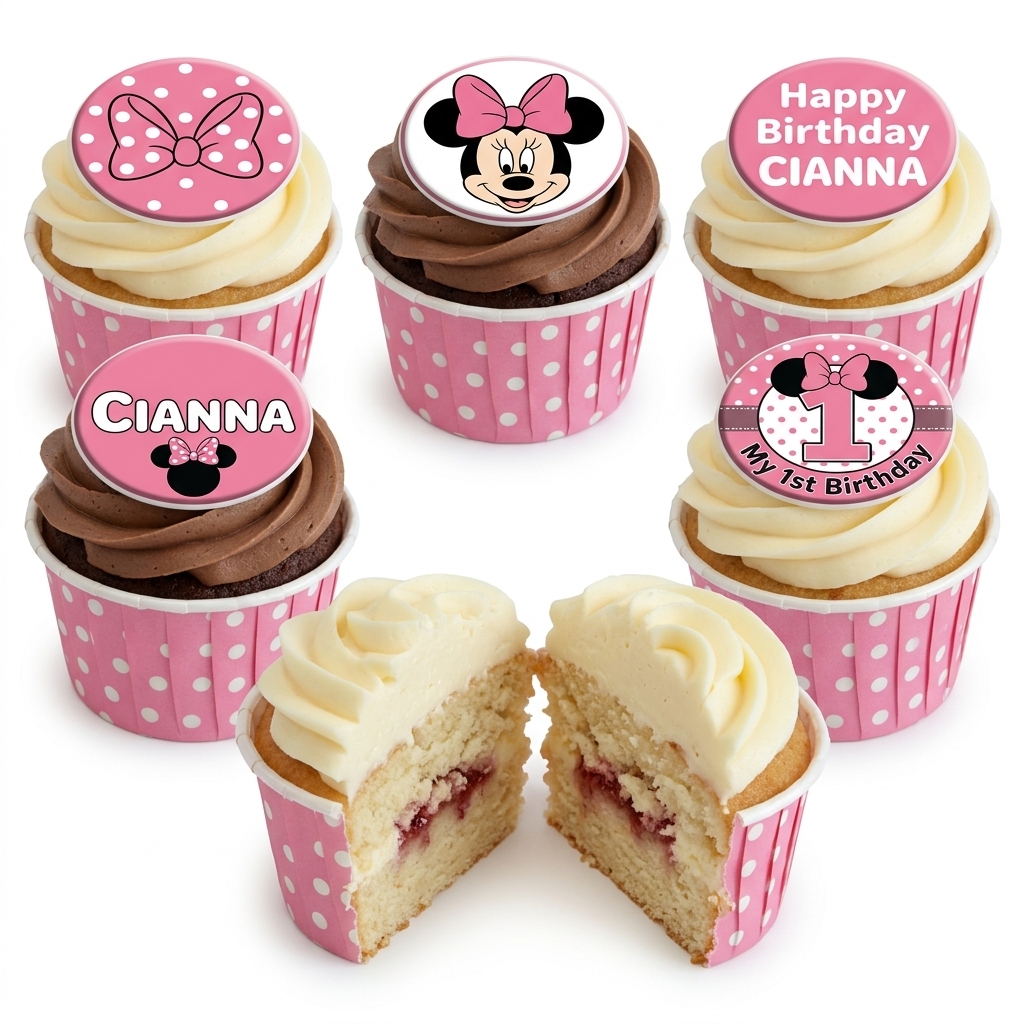Minnie Mouse Birthday Cupcakes