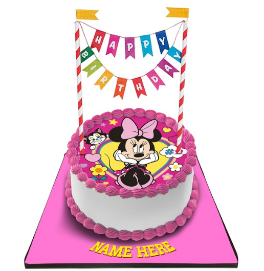 Minnie Mouse Cake with Happy Birthday Bunting