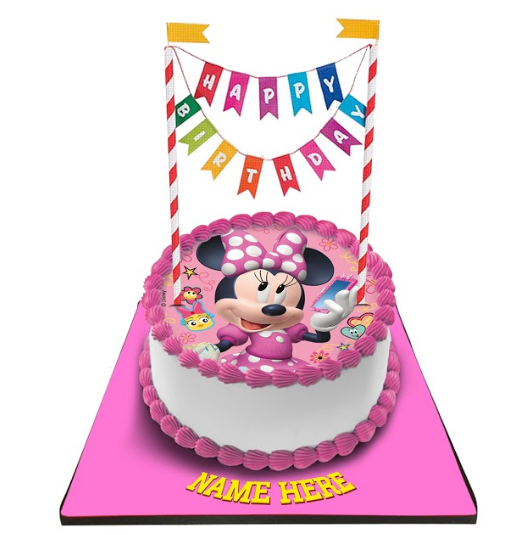 Minnie Mouse Cake with Happy Birthday Bunting