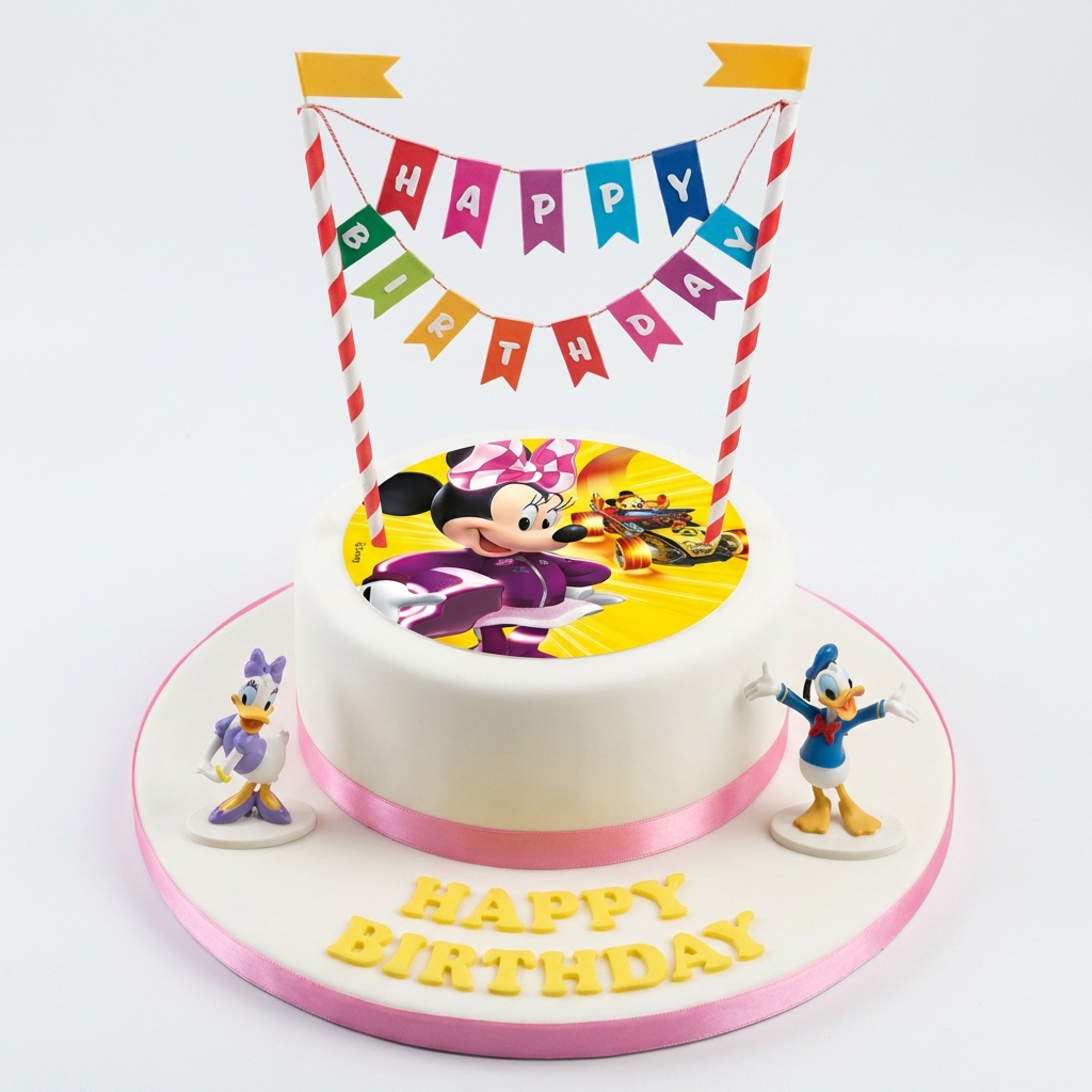 Minnie Mouse Racing Birthday Cake