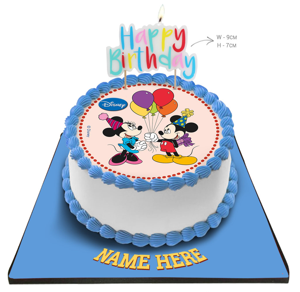 Minnie mouse Cake with Happy Birthday Candle