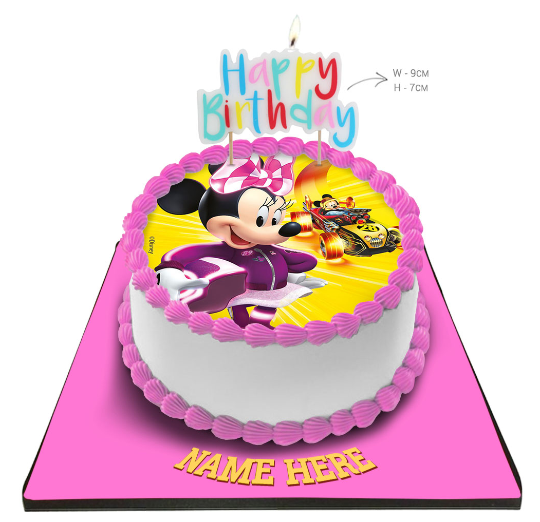 Minnie Mouse Cake with Happy Birthday Candle
