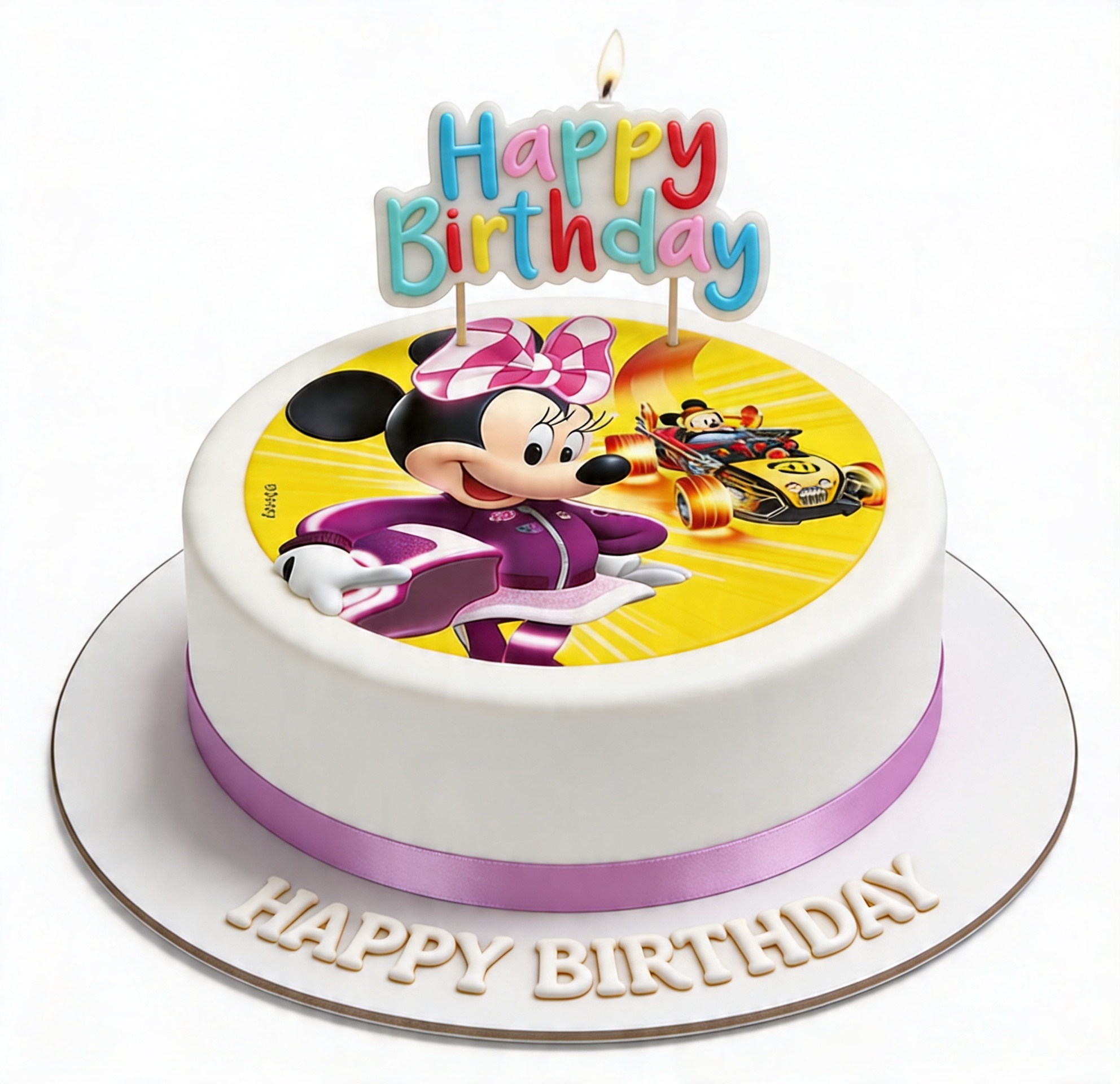 Minnie Mouse Racing Birthday Cake