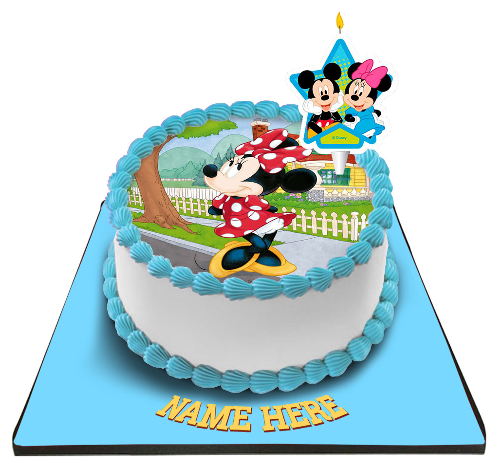 Minnie Mouse Cake with Minnie Mouse Candle