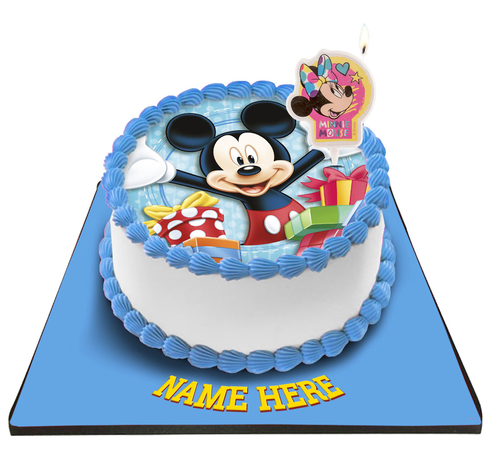 Mickey Mouse Cake with Minnie Mouse Candle