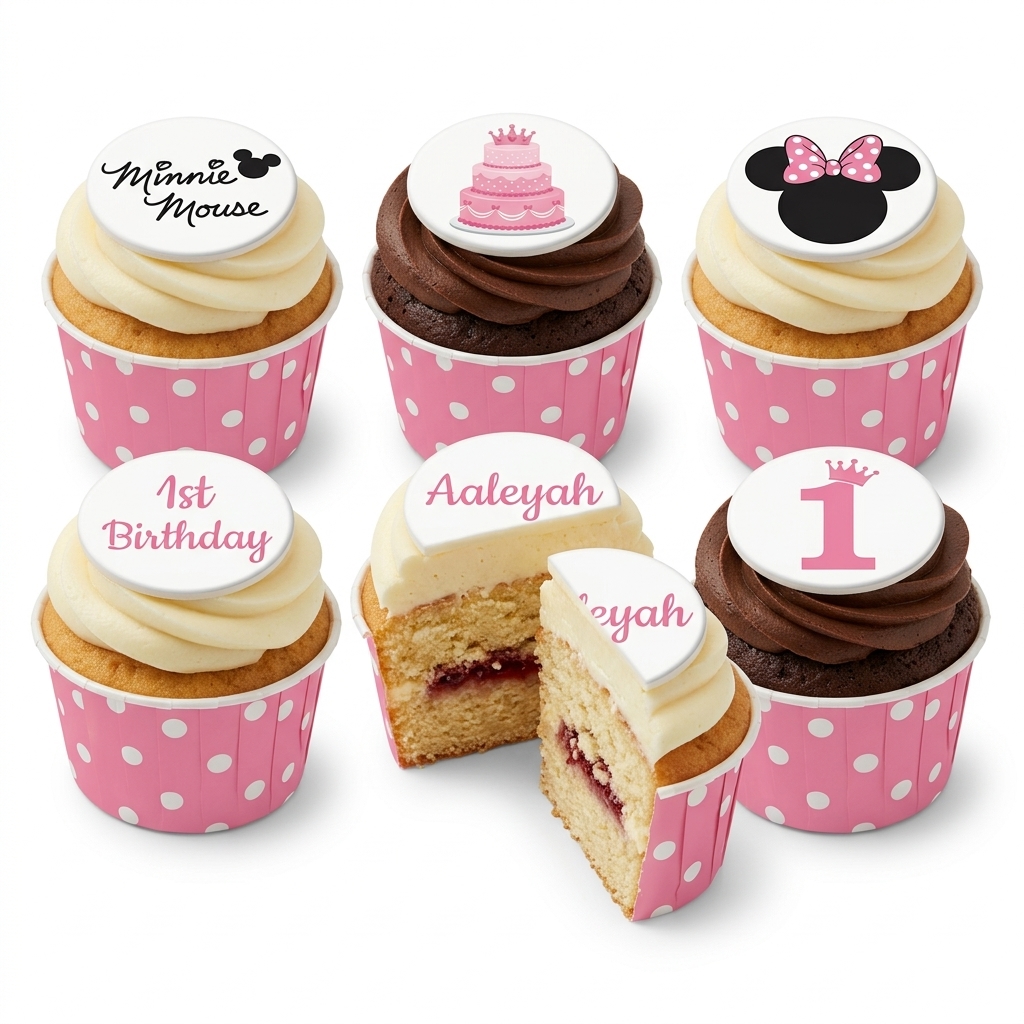 Minnie Mouse & Princess Birthday Cupcakes
