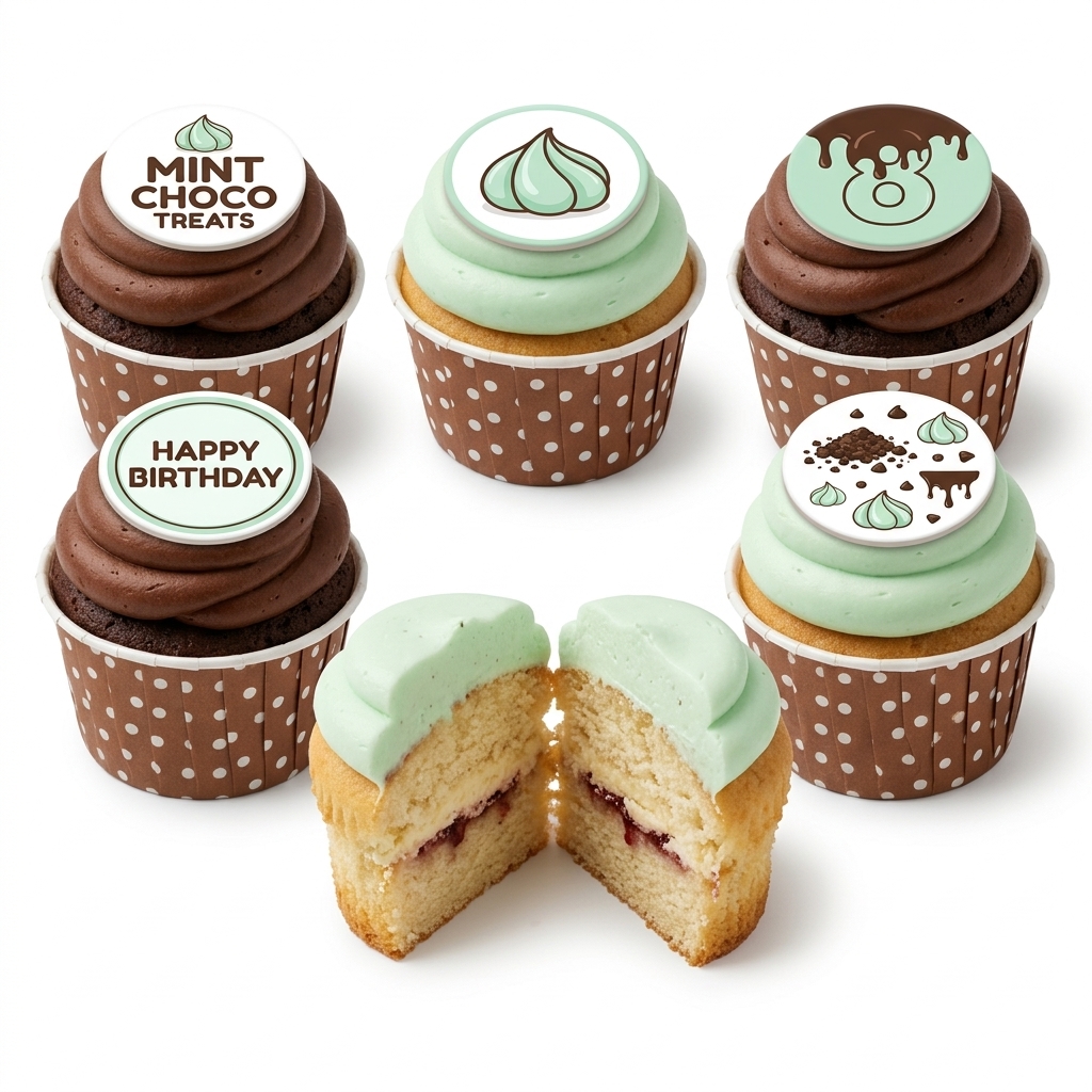 Mint Chocolate Birthday Cupcakes