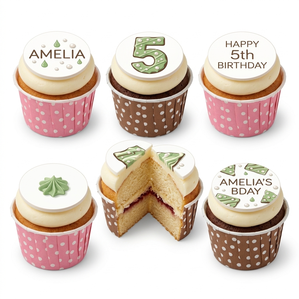 Personalised Birthday Cupcakes with Custom Age & Name