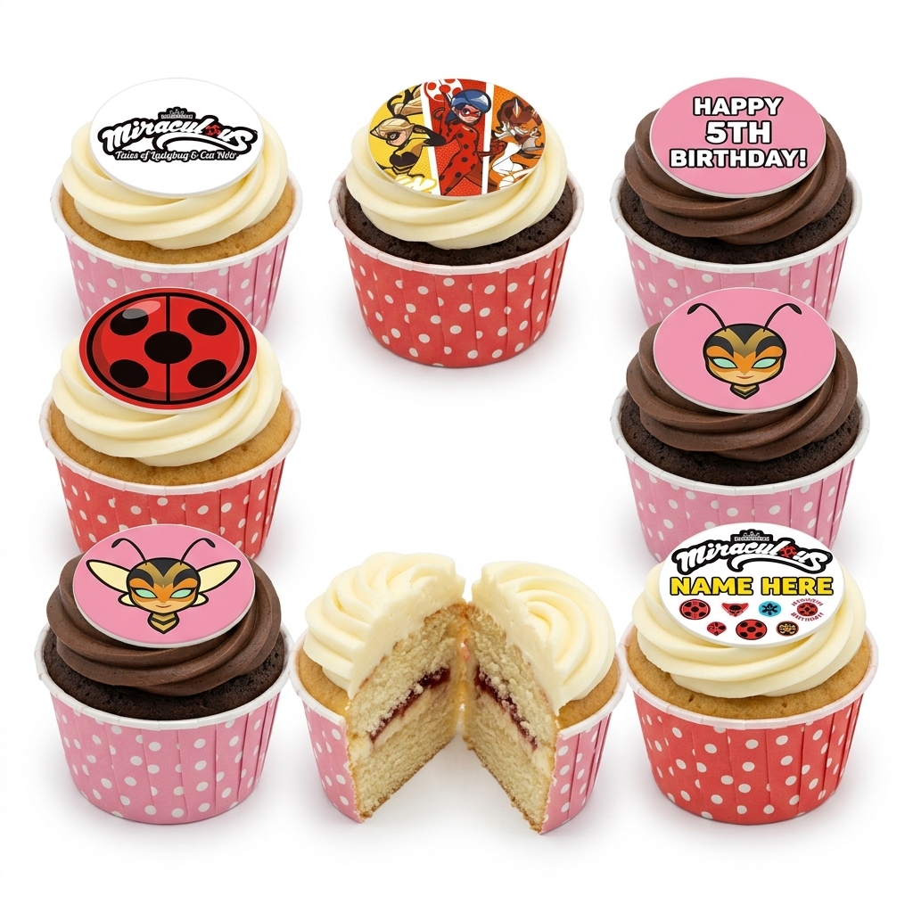 Miraculous Ladybug Birthday Cupcakes | Personalised UK Delivery