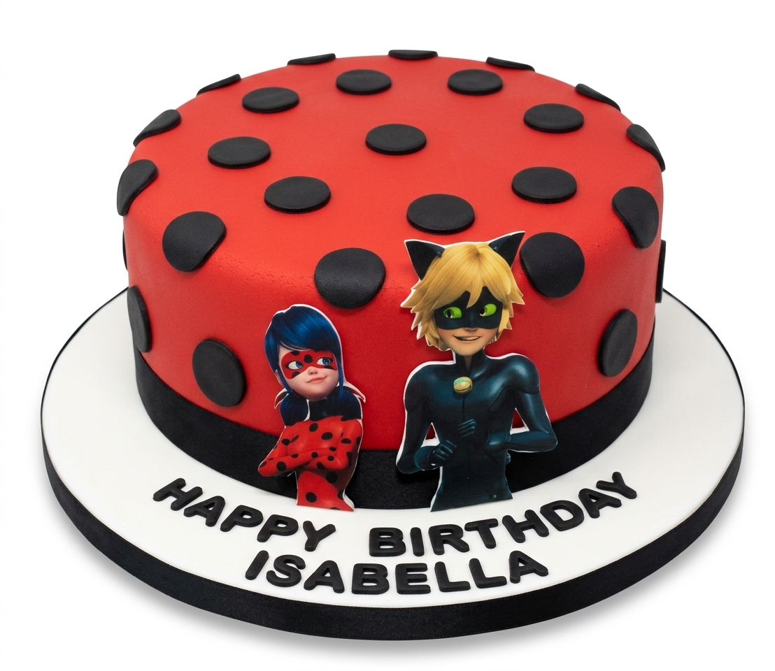 Miraculous Ladybug & Cat Noir Birthday Cake