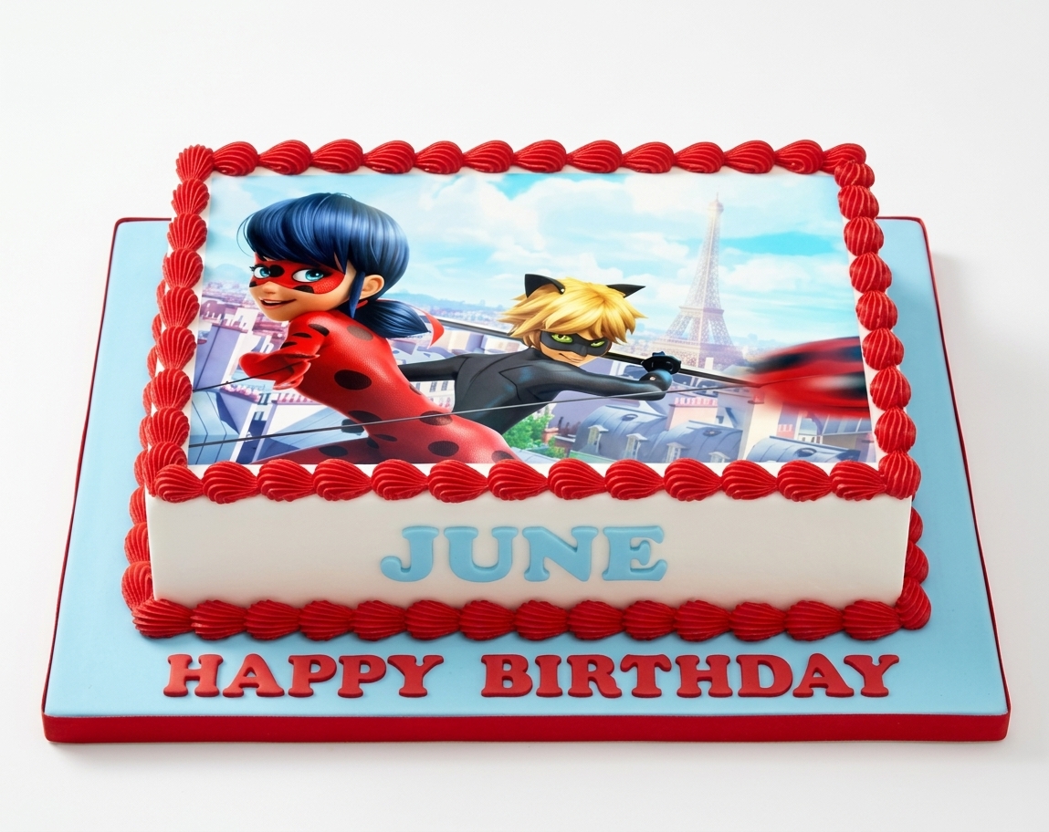 Miraculous Ladybug & Cat Noir Birthday Cake