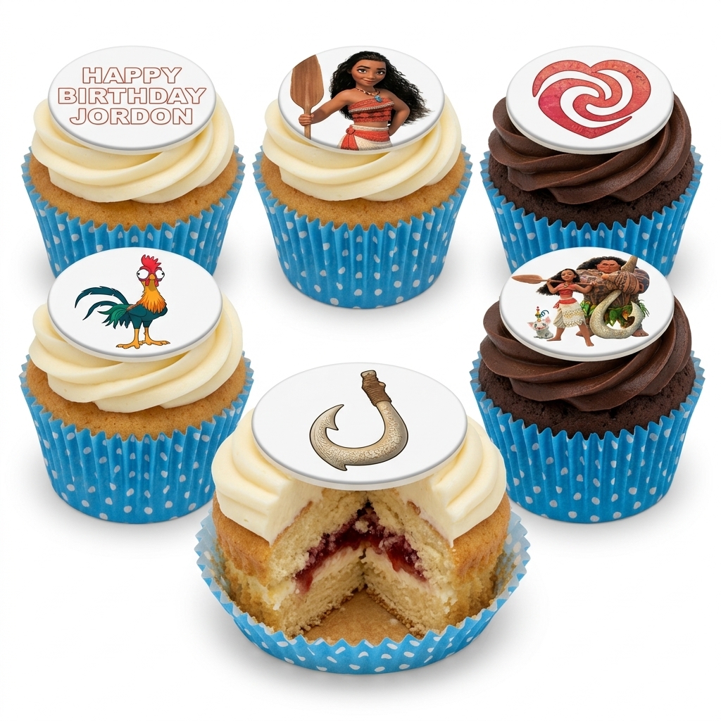 Moana Birthday Cupcakes