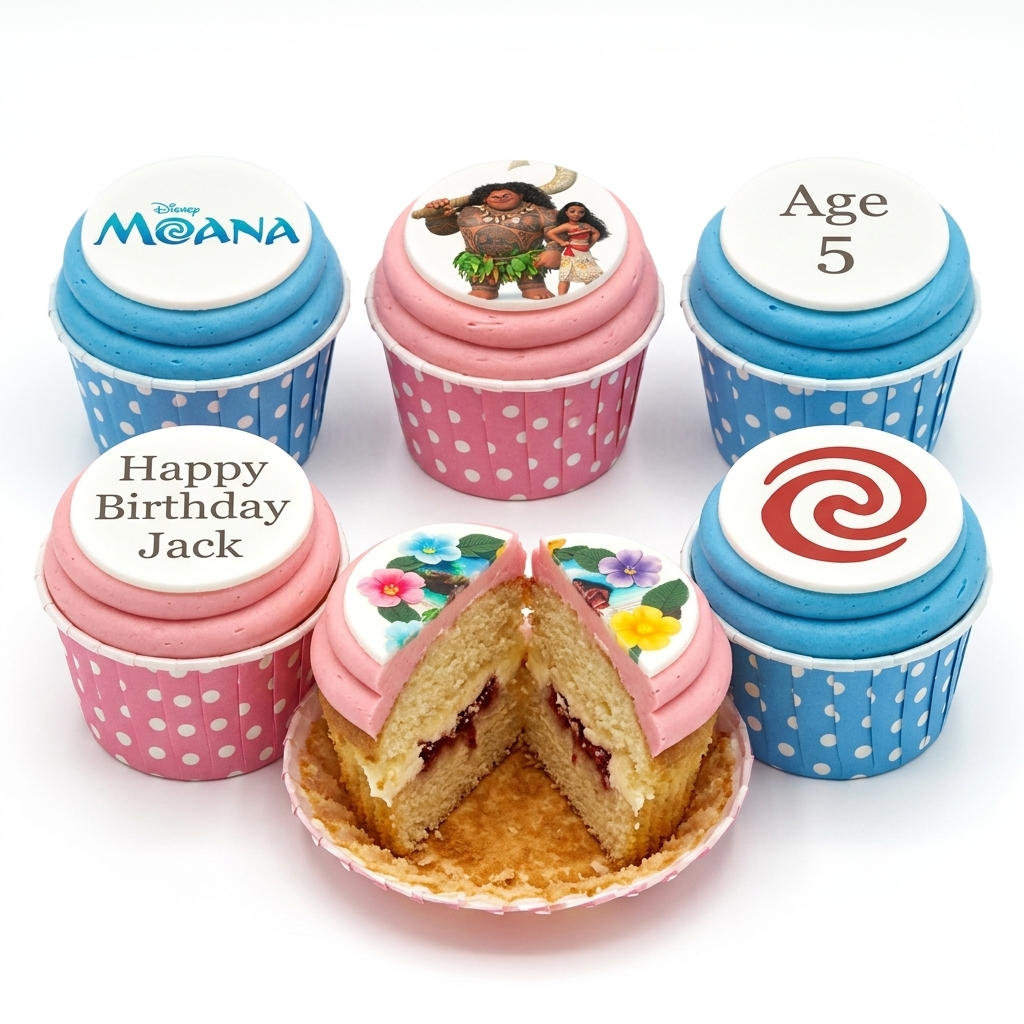 Disney Moana Birthday Cupcakes