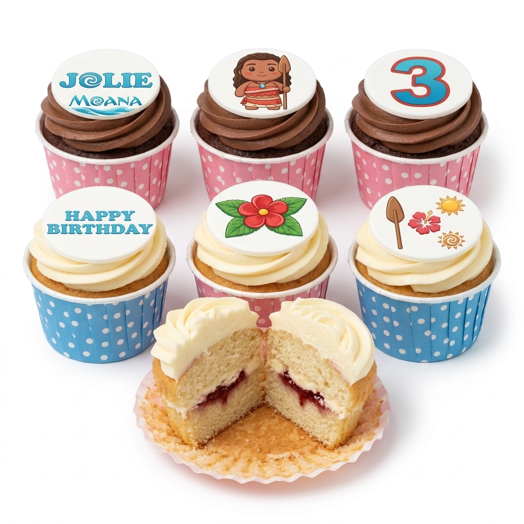 Moana Birthday Cupcakes