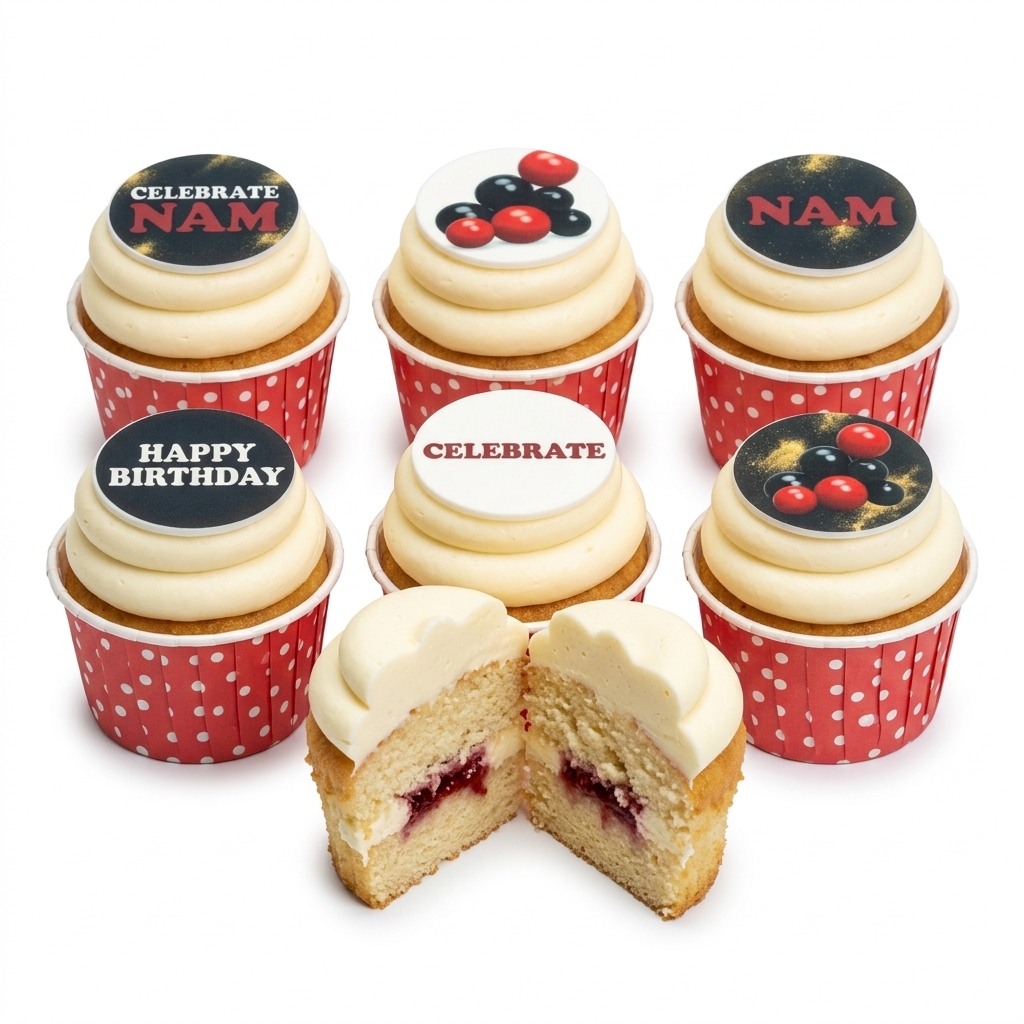 Snooker Birthday Cupcakes with Custom Message