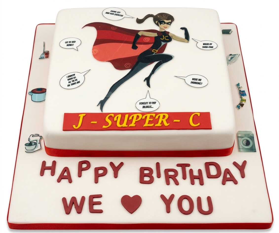 Superwoman Birthday Cake for Her