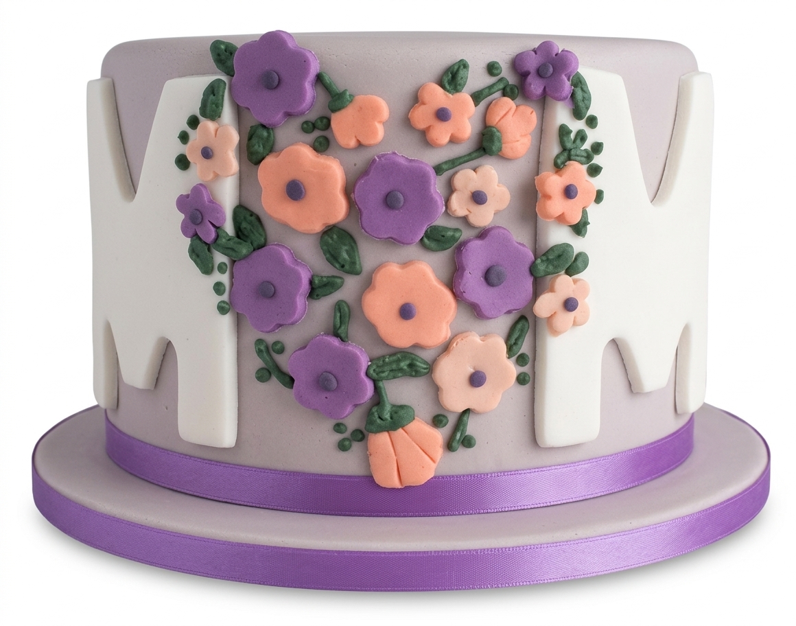 Floral Heart Mum Birthday Cake