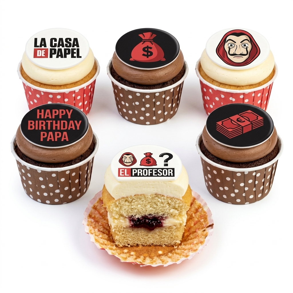 Money Heist Birthday Cupcakes