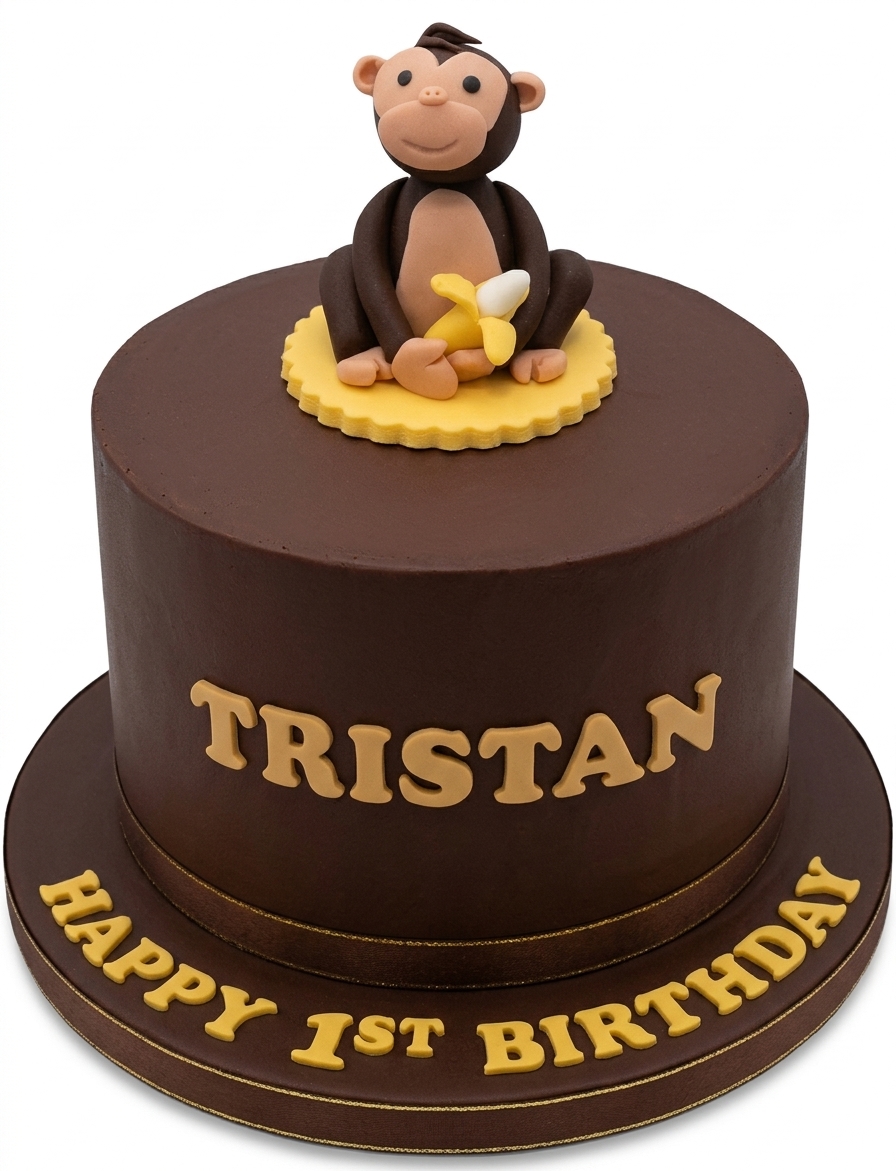 Monkey 1st Birthday Cake