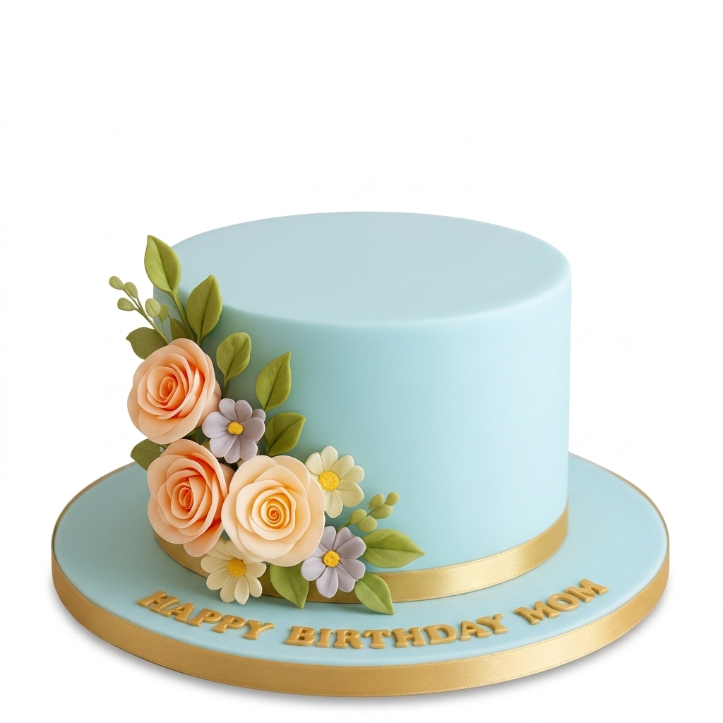 Elegant Floral Birthday Cake for Her