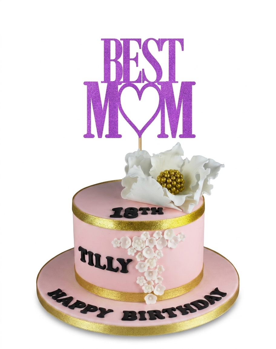 Floral Elegance Birthday Cake for Mum with Custom Age