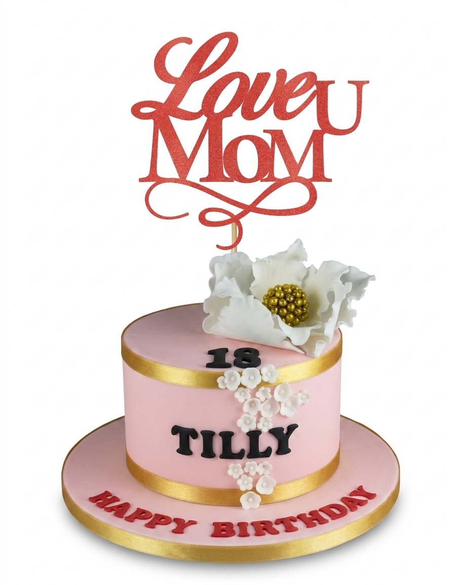 Elegant Floral Birthday Cake for Her