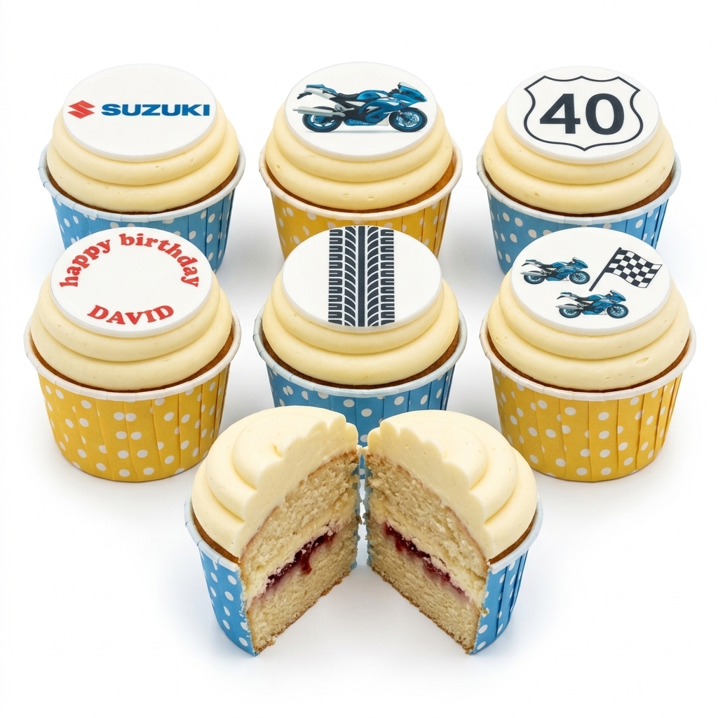 Motorbike Theme Birthday Cupcakes for Him